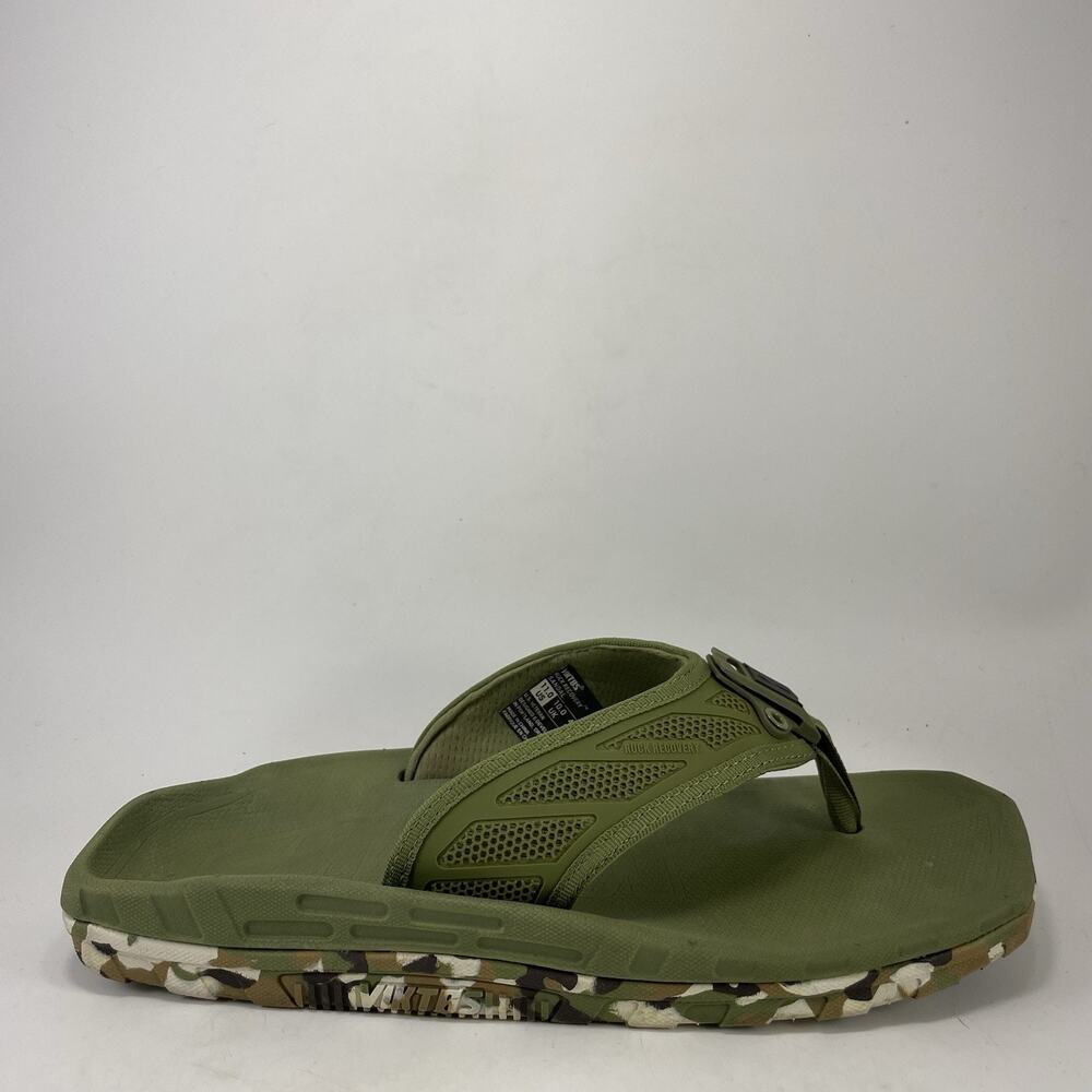 VIKTOS Ruck Recovery Olive Green Camo Flip Flops Sandals Mens Size 11 Tactical
